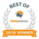 Best of Home Advisor award 2018 winner badge logo of King Rooter and Plumbing